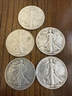 [Lot of 5] Walking Liberty Half Dollar -90% silver35-44