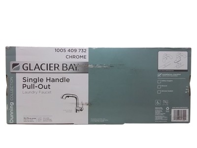 Glacier Bay HDQFP2BC420CP Dunning 1-Handle Pull-Out Laundry Faucet Chrome OB