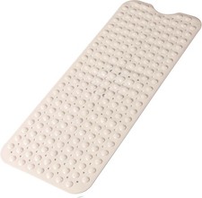 Non Slip Bathtub Shower Mat, Extra Long Bath Mat for Tub, 40x16 Beige