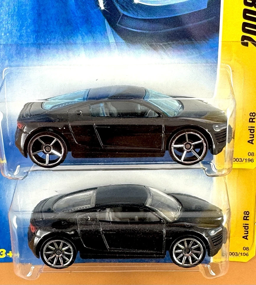 Hot Wheels 2008 Nuevos Modelos AUDI R8 (lote de 2) Negro y Metal Flake Negro 03/40 Foto 2 de 4