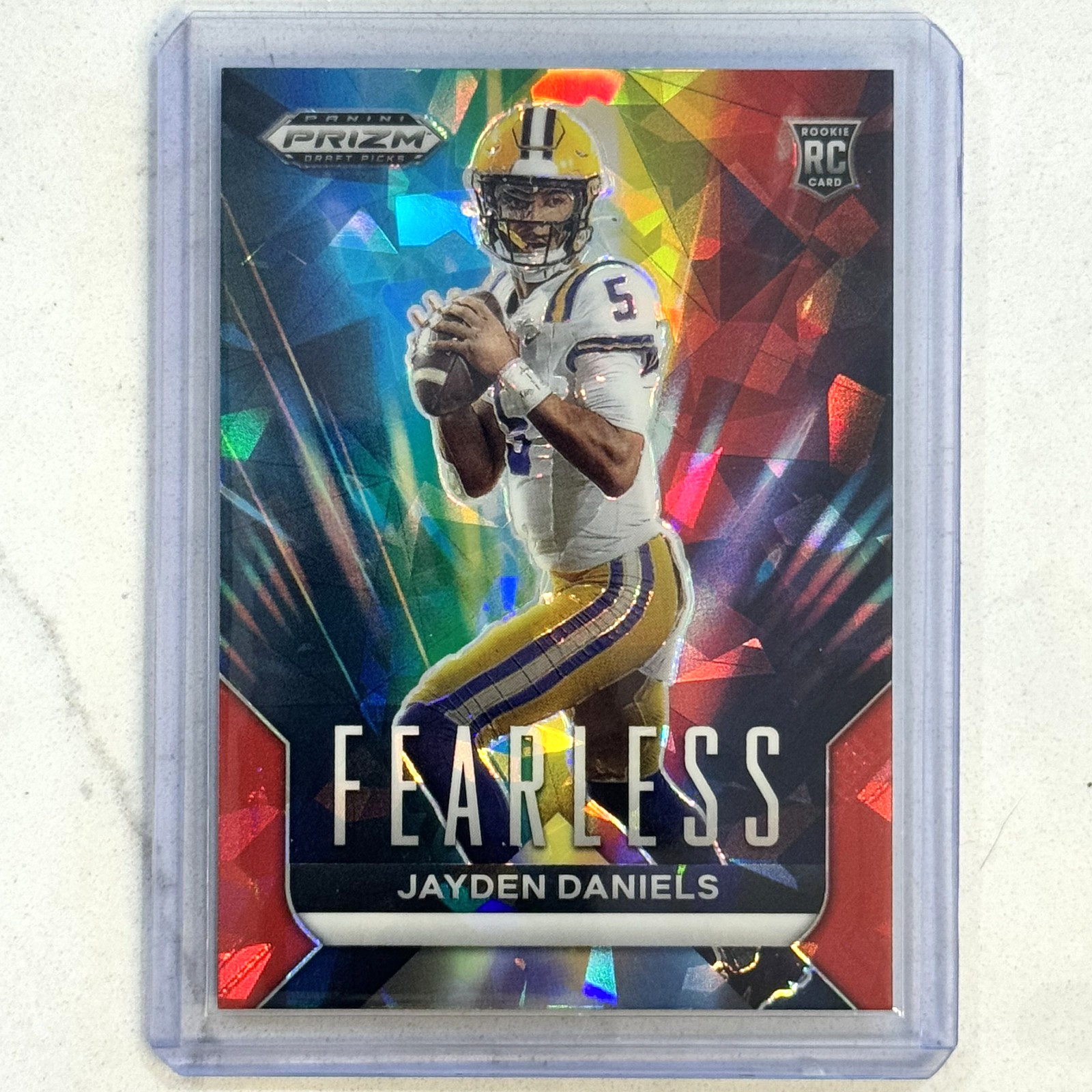 2024 Panini Prizm Draft Picks Jayden Daniels Fearless Rookie Red Ice Prizm Rc