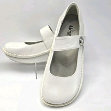 Alegria Paloma White Pal-600S Size 40 Leather Mary Jane Clogs Nursing GUC