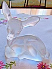 Vintage Fenton Frosted Glass Deer Figurine Marked Excellent Condition 3.5"
