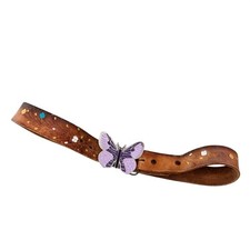 Butterfly Pure Pewter Belt Buckle  Leather Belt