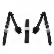 JP CJ/DJ 1953 - 1970 Airplane 3pt BK Retractable Bench Seat Belt Kit - 3 Belts  