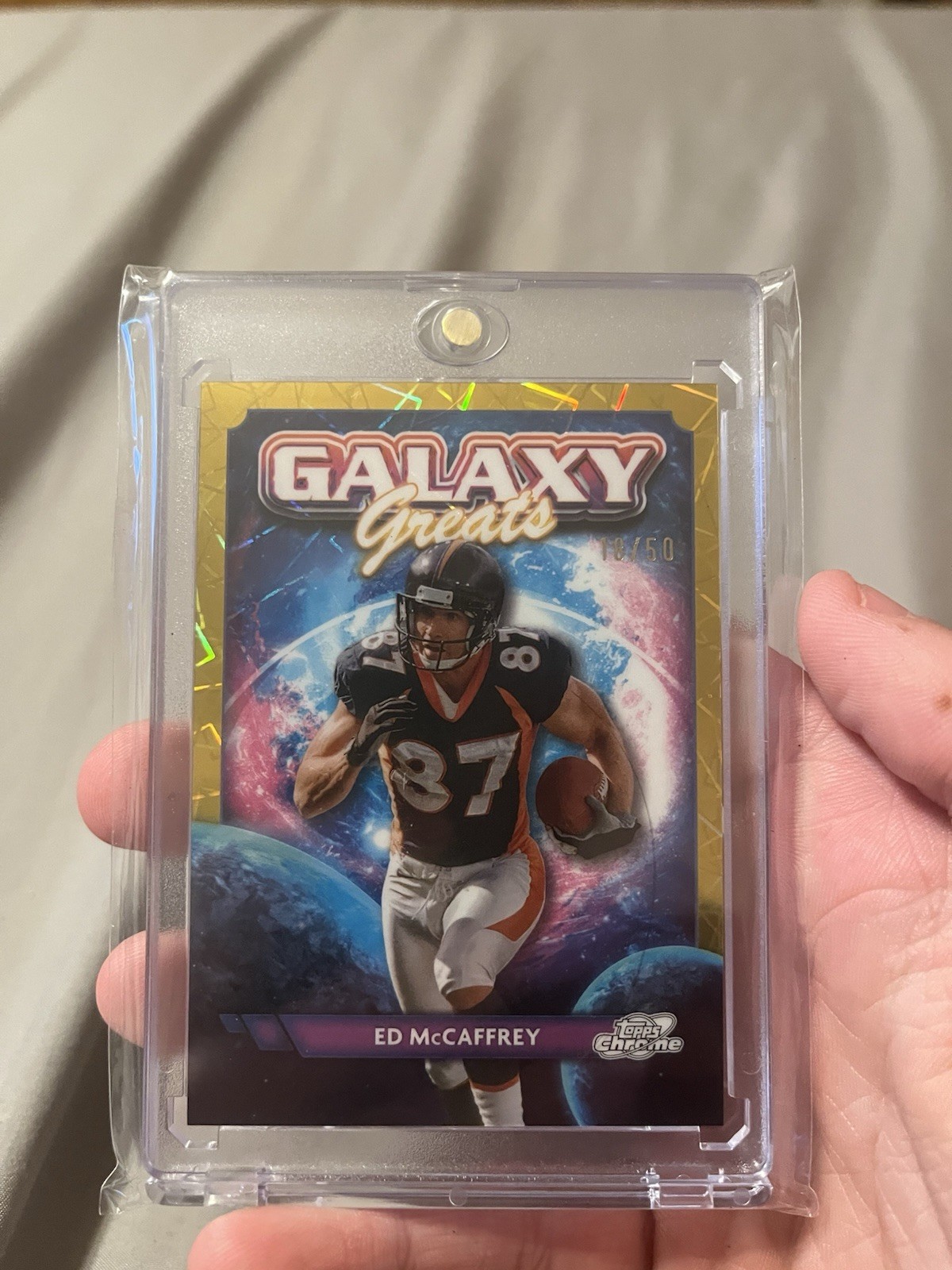2024 Topps Cosmic Chrome Gold- Galaxy Greats Ed McCaffrey Denver Broncos /50