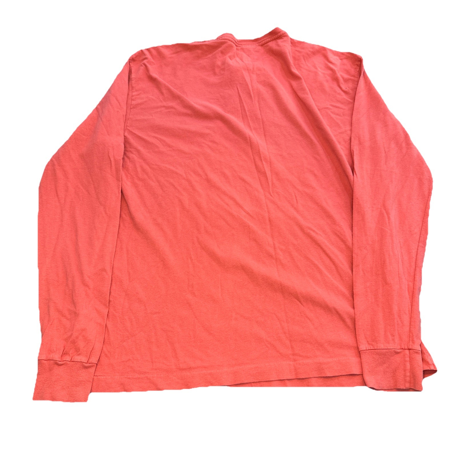 PONY Polo Ralph Lauren vintage uomo piccola rosa salmone maglietta manica lunga