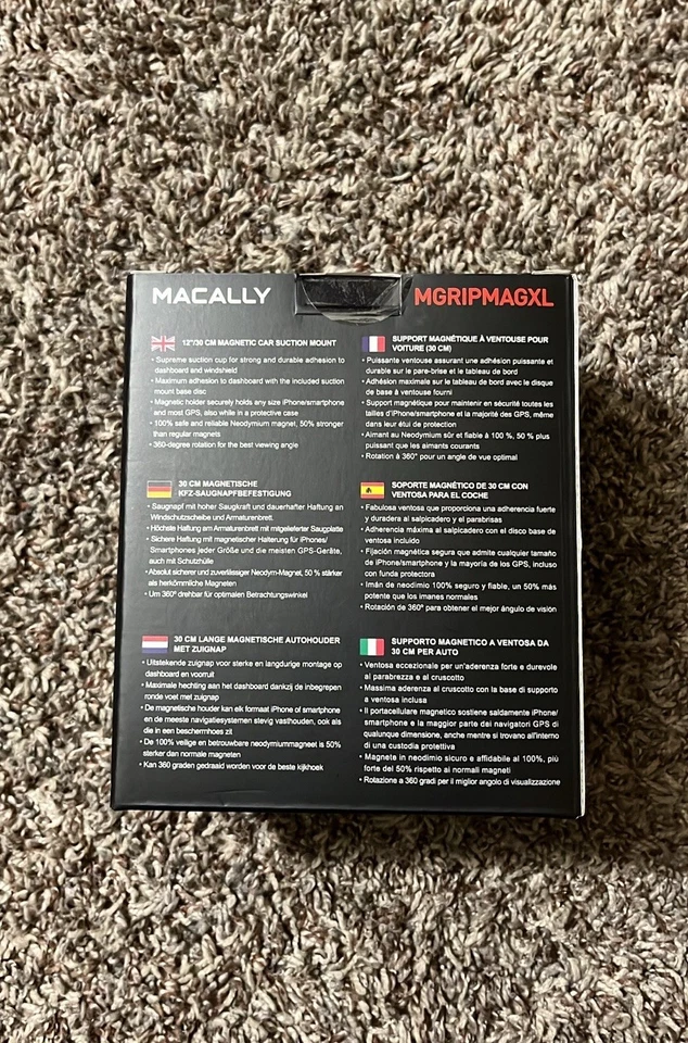 Macally Magnetic Car Suction Mount for Phone 12" Flexiblewith 2 Metal Plates - Image 3 of 4