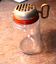 Vintage Nut,Spice Grinder Chopper Glass Jar with Metal Lid Hand Crank Farmhouse