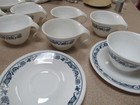  Old Town Blue Onion Hook Handle Stacking Cups 8 Cups 8 Saucers; never used — photo 4