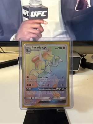 Lucario GX (Secret) 135/131 Sm-Forbidden Light Holo With Special Lucario Sleeve