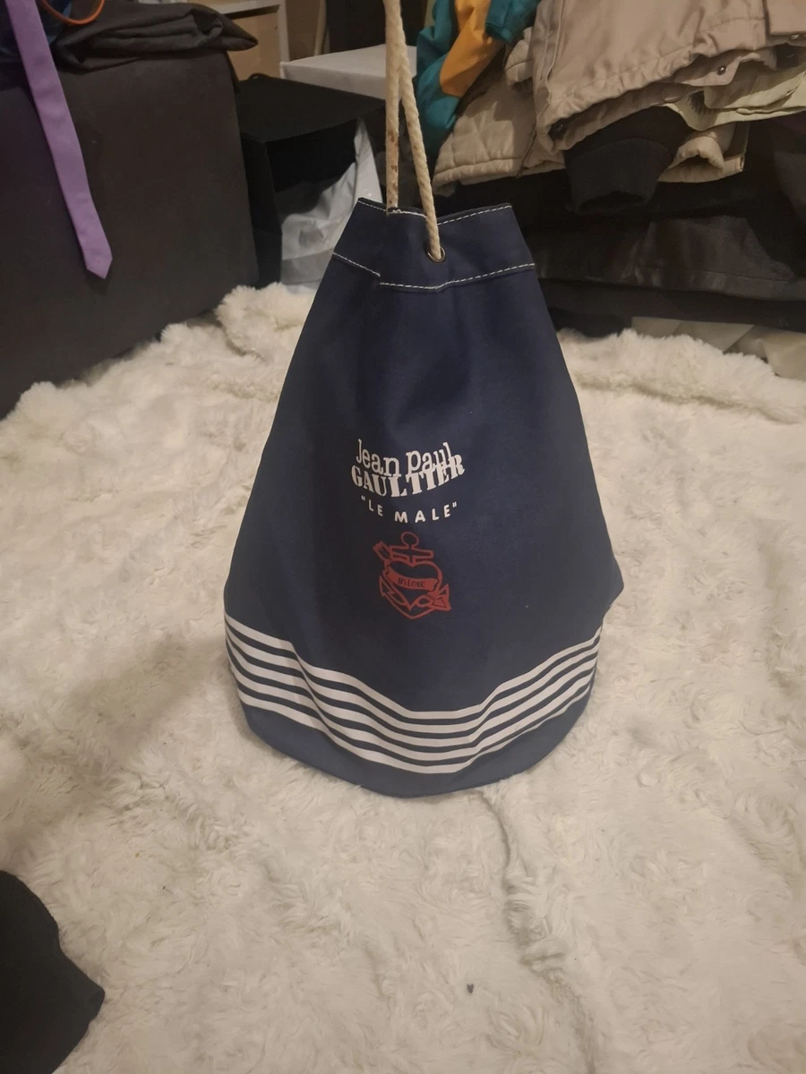 Jean Paul Gaultier Le Male Marine Tasche Canvas Blau Streifen Retro