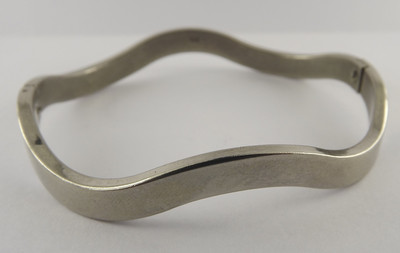 Unikat Sterling Silber Armreif mit geschwungenem Muster