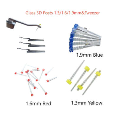 Dental  Fiber Post 1.3/1.6/1.9 Glass 3D Posts RTD ESPE Type Bond Etching Tweezer