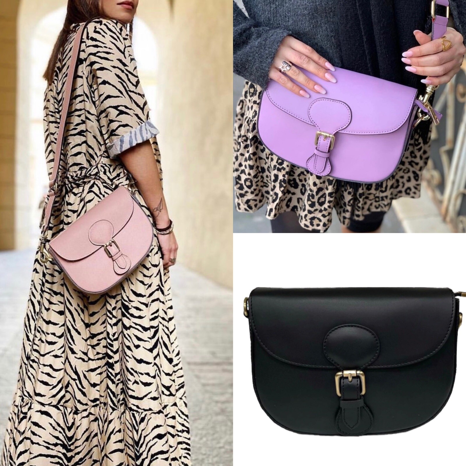 Borsa in Vera pelle donna con tracolla Made in Italy. “Best Seller” COL.BEIGE foto 3