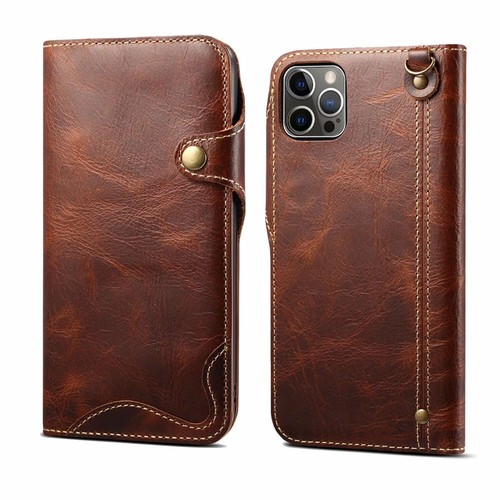 Funda tipo billetera de cuero de vaca genuino real para iPhone 7 8+11 12 13 14 15 16e - Imagen 12 de 47