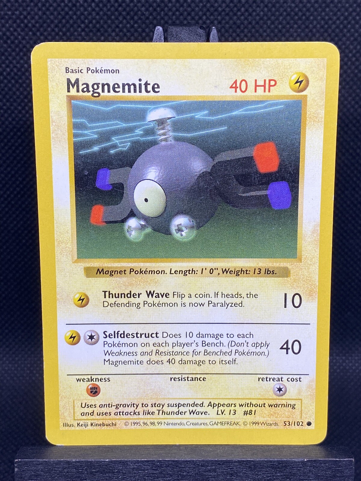 Shadowless Magnemite #53/102 Pokemon Base Set 1999 Common MP