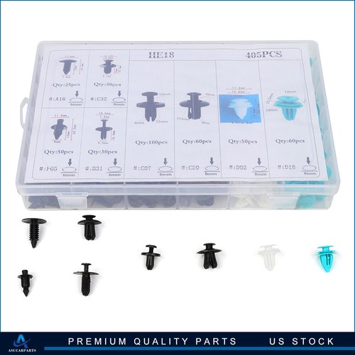 240-Piece Car Plastic Push Pin Rivet Assortment – Trim Moulding Clips, Black - View #5