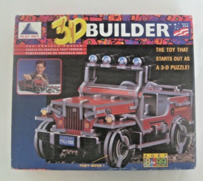 Play Hut 3D Builder 4x4 Jeep Puzzle Toy New 88052 128 pcs 