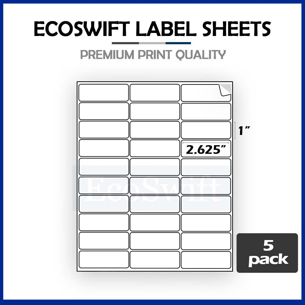 Glass Shipping Labels 25-Sheet Printable Sticker Labels - 2.625x2 Inch ...