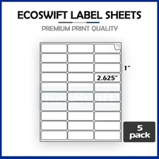 150 2.625 x 1 EcoSwift Laser Address Shipping Adhesive Labels 30/sheet 1 x 2 5/8