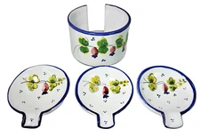4 Pc Personal Salt Cellars Finger Bowls Clay Folk Pottery Italy Tidbits Ashtrays