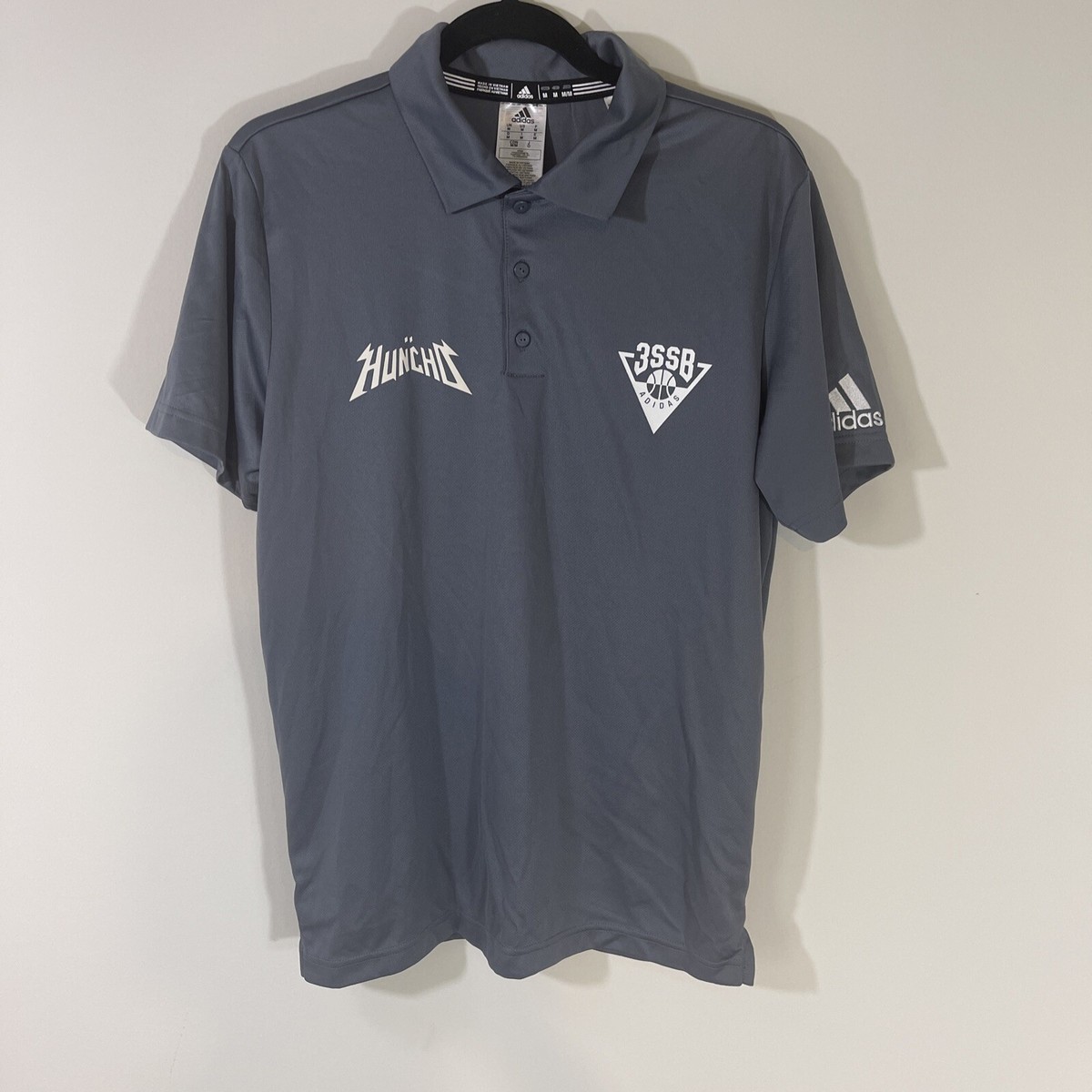 Adidas 3ssb Basketball Polo Grey Men size Medium | eBay