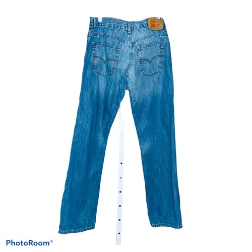 Levi's 505 Jungen Denim Jeans vorne flach gerades Bein helle Waschung Größe 16R - Bild 2 von 4