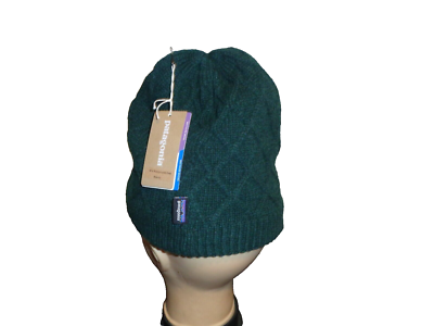 PATAGONIA WOMENS HONEYCOMB KNIT BEANIE HAT ONE SIZE NWT GREEN