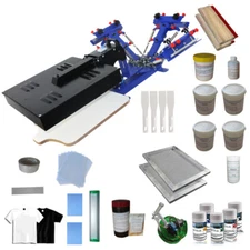 TechTongda Micro-adjust 3 Color 1 Station Screen Press Equipped Kit with Dryer