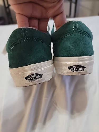 Mens 5 Wmn 6.5- VANS Old Skool Low Top Green Suede Pre-owned In Great Condition - Picture 4 of 12