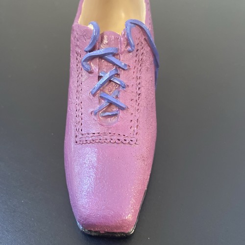 VTG Miniature shoe Collectible Wedge Heel lace Up Resin 5x3” - Picture 7 of 9