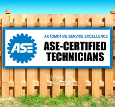 ASE CERTIFIED TECHNICIANS Advertising Vinyl Banner Flag Sign Many Sizes MECHANIC