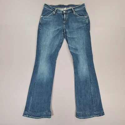 Jean femme Levis Engineered bleu W31 L32 jambe torsadée bootcut taille basse année 2000 RARE - Photo 1/4