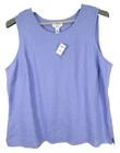 NWT TALBOTS Womens Linen Tank Top Sleeveless Boho Hippie Periwinkle Blue Size 20