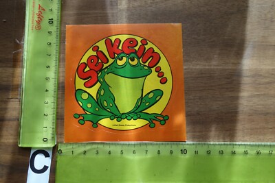 Alter Aufkleber Comic PEP STICKER Walt Disney Spruch Sei kein Frosch (CF)