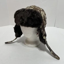 Vintage YoungAn Thinsulate Poly Woodland Camo Hunting Cap Large Ear Flaps NWT