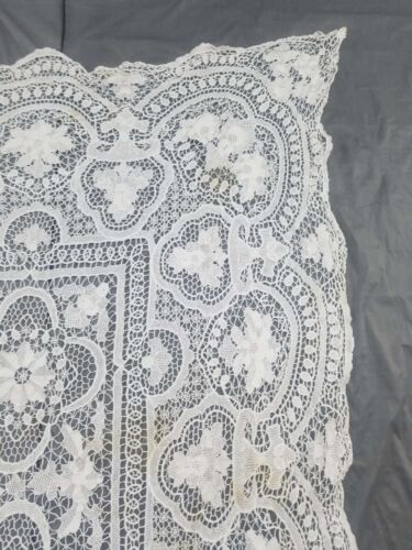 Vintage Point de Venise needle lace Banquet tablecloth 208x122cm - Picture 4 of 12