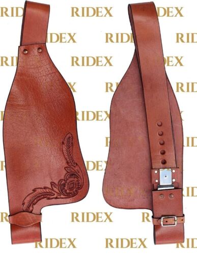 Leather Western Horse Saddle Fender Pair Hand Tooled Set With Free Shipping.