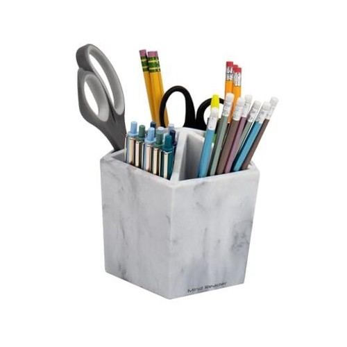 Pen & Accessory Holder, Desktop Organizer, Storage, Modern, White Pen Holder