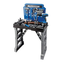 Mastercraft Deluxe Toy Tool  Work Bench w/Battery Operated Drill For Kids, 3 