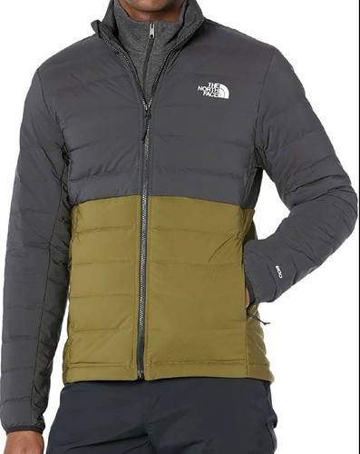NWT The North Face Men's Belleview Stretch Down Jacket Black/Olive Sz M 