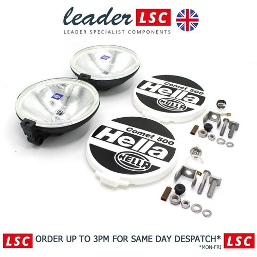 PAIR OF Genuine HELLA Halogen High Beam Comet 500 Spot Lights 1F4005750101 New - Picture 2 of 12