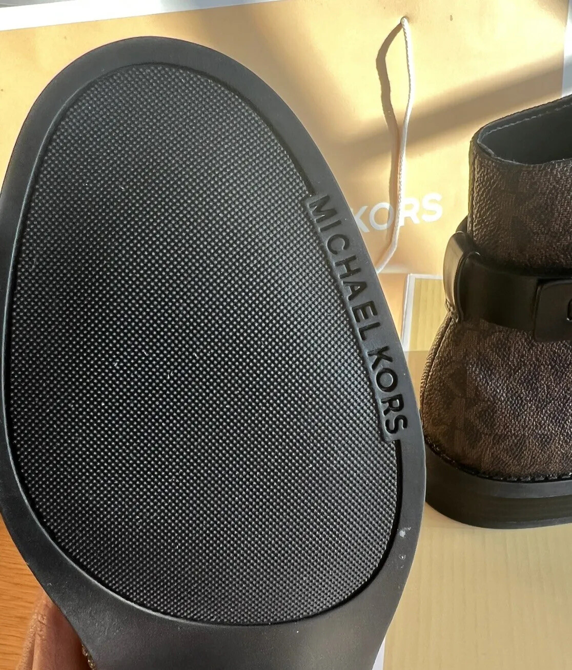 Michael Kors Boots Carmen Flat Bootie Faux Black/brown Bnib Us7 Uk4/37 Rrp£300 image 4