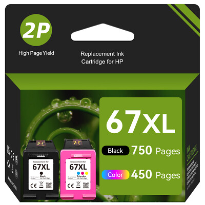 67XL Ink Cartridge 67 Ink for HP Deskjet 2755e 4155e 2700e 2855e Envy 6055e 6058