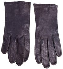 Vintage Size M Macy Associates Italian Soft Brown 8" Leather Gloves Formal