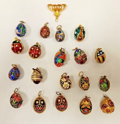 Enamel Egg Charms - Various Styles and Colors