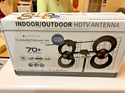 Antennas Direct ClearStream 4V Indoor Outdoor TV Antenna UHF VHF 70+ Miles *READ