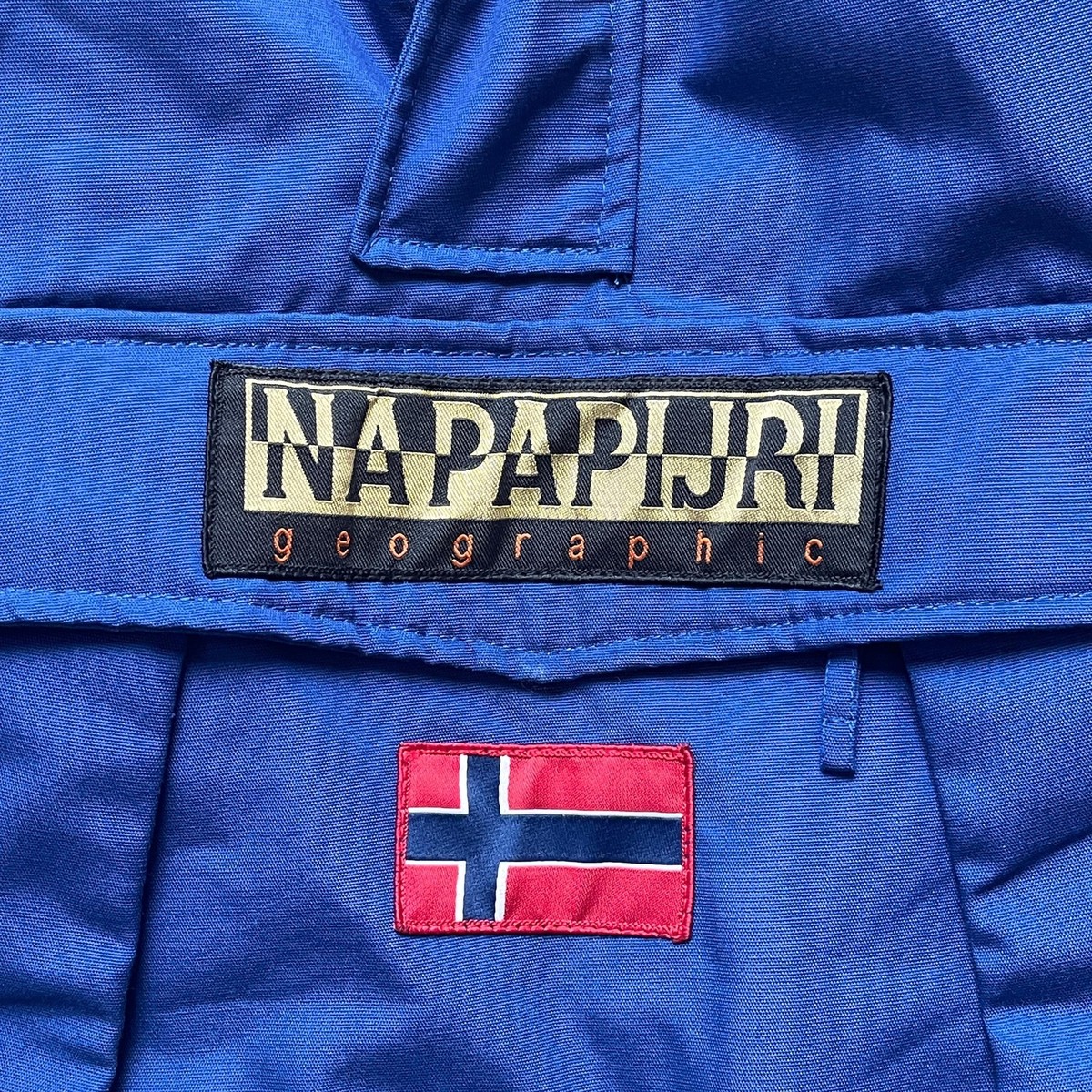 Vintage Napapijri Rainforest Winter 3 Jacket - Blue, Small, 1990s