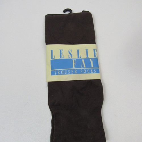 LESLIE FAY Women's TROUSER Socks, 1 PAIR  Brown 9-11 - Picture 1 of 3